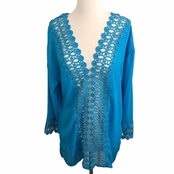 𝅺swimsuit Coverup Turquoise - Picture 2 of 9